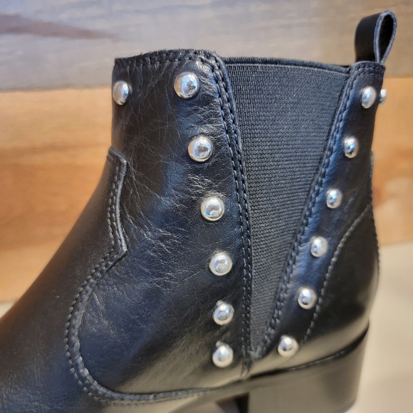 Marc Fisher Black Leather Ankle Booties with Studded Details Womens Size 8 NWOT - Picture 11 of 12